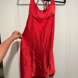 Mini satin slip dress